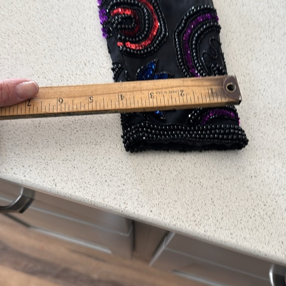 Vintage 80s Silk Sequin Beaded Long Sleeve ART DECO Jacket small India by Carina - Picture 12 of 15